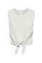 Front image of Theis life button top in white, by brand Jacqueline de yong