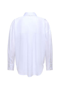 Back image of the Willow ls loose pearl shirt in white, by brand Jacqueline de yong