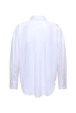 Back image of the Willow ls loose pearl shirt in white, by brand Jacqueline de yong