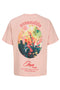 Back image of the Montauk back graphic tee in peach, by brand Jack&jones