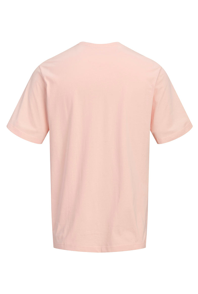 Back image of Montauk chestie ss tee in peach, by brand Jack&jones