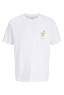 Front image of the Montauk chestie ss tee in white, by brand Jack&jones
