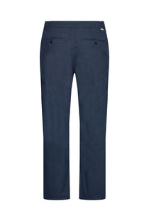 Back image of the Aop superflex chino pants in navy, by brand Lindbergh