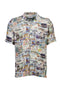 Front image of the Aop vintage shirt in all over print, by brand Lindbergh