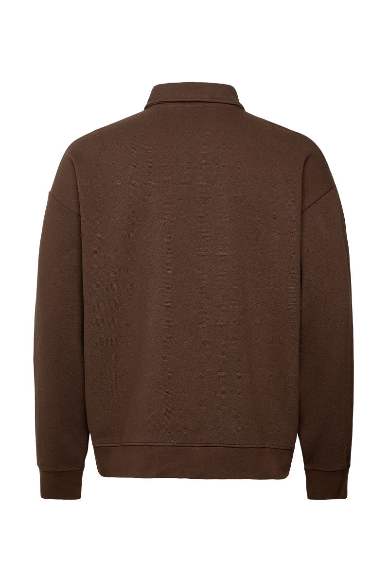 Back image of Birdeye sweat ls polo in brown, by brand Lindbergh