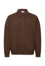 Image of BIRDEYE SWEAT LS POLO in brown, by brand LINDBERGH