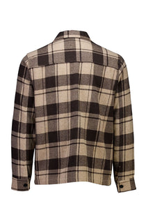 Back image of the Check overshirt in brown, by brand Lindbergh