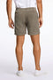 Back image of a model wearing the Corduroy relaxed fit shorts in khaki, by brand Lindbergh