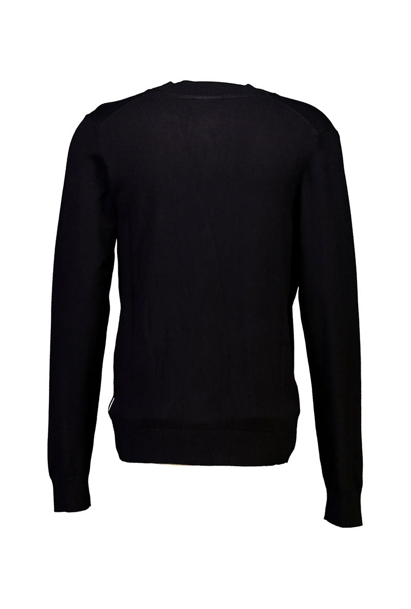 Back image of Ecovero vneck cardigan in black, by brand Lindbergh