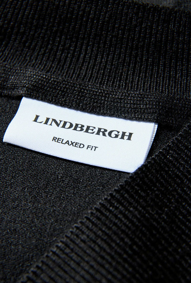 Front image of Ecovero vneck cardigan in black, by brand Lindbergh