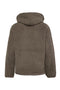Back image of the Half zip pile hoodie in brown, by brand Lindbergh