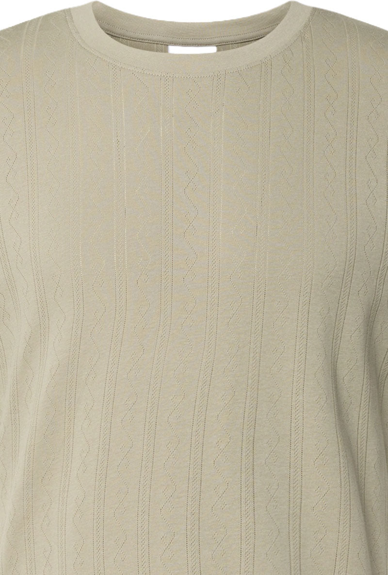 Detail image of Jacquard ss tee in olive, by brand Lindbergh