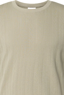 Detail image of the Jacquard ss tee in olive, by brand Lindbergh