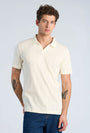 Image of JACQUARD VNECK POLO in off white, by brand LINDBERGH
