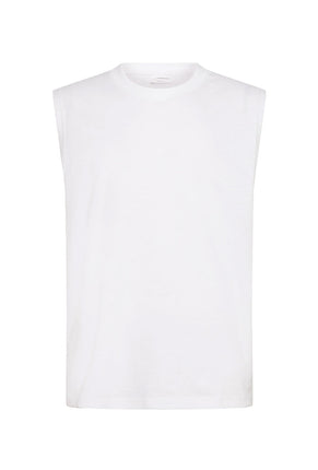 Front image of Oversized rib cap sleeve in white, by brand Lindbergh