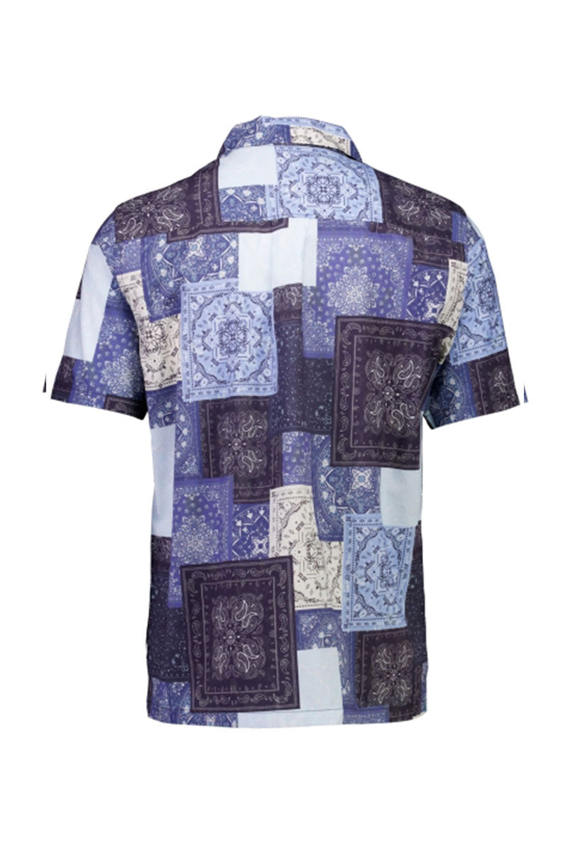 Back image of Paisley aop s/s shirt in all over print, by brand Lindbergh