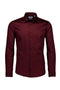 Front image of the Plain sateen superlflex shirt in burgundy, by brand Lindbergh
