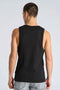 Back image of a model wearing the Slim fit tank top in black, by brand Lindbergh
