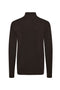 Back image of the Soft viscose blend zip cardigan in brown, by brand Lindbergh