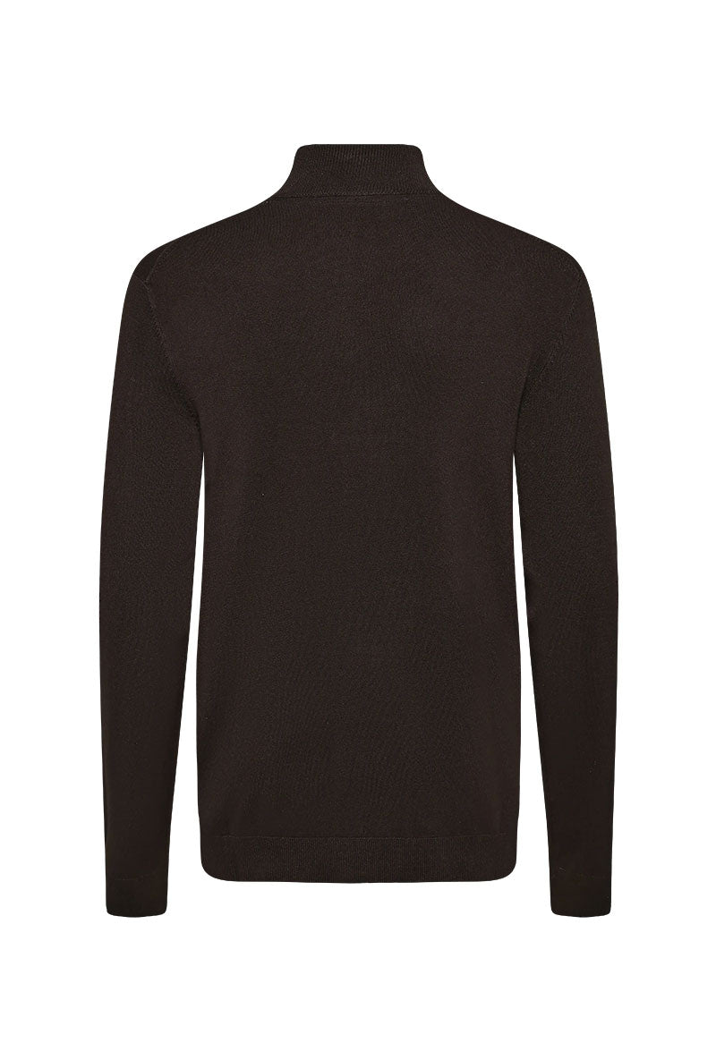 Back image of Soft viscose blend zip cardigan in brown, by brand Lindbergh