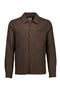 Front image of the Wool blend flannel overshirt in brown, by brand Lindbergh