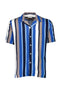Front image of the Bold stripe viscose shirt in blue, by brand Lindbergh