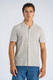 Front image of a model wearing Striped seersucker shirt in stripe, by brand Lindbergh