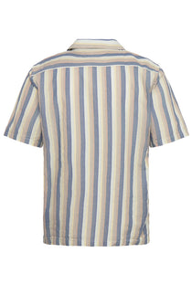 Back image of the Striped s/s shirt in blue, by brand Lindbergh