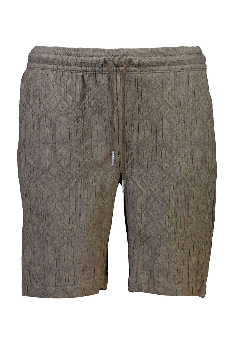 Front image of Textured shorts in khaki, by brand Lindbergh