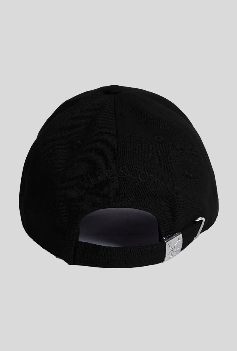 Back image of Baseball cap in black, by brand Lyle and scott