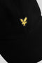 Logo detail image of the Baseball cap in black, by brand Lyle and scott