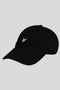 Front image of Baseball cap in black, by brand Lyle and scott
