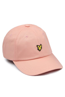 Front image of the Baseball cap in peach, by brand Lyle and scott