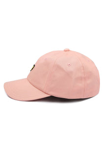 Side image of the Baseball cap in peach, by brand Lyle and scott