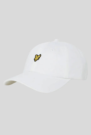 Front image of Baseball cap in white, by brand Lyle and scott