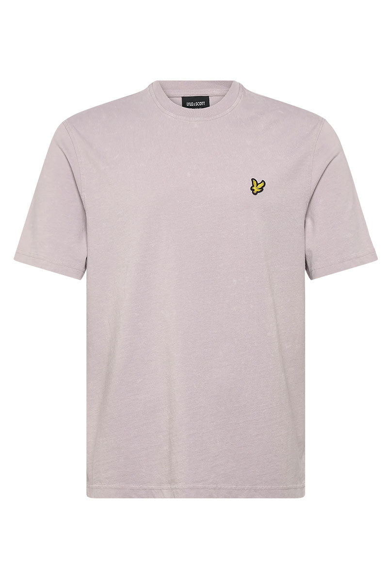 Front image of Heavy laundered t in lilac, by brand Lyle and scott