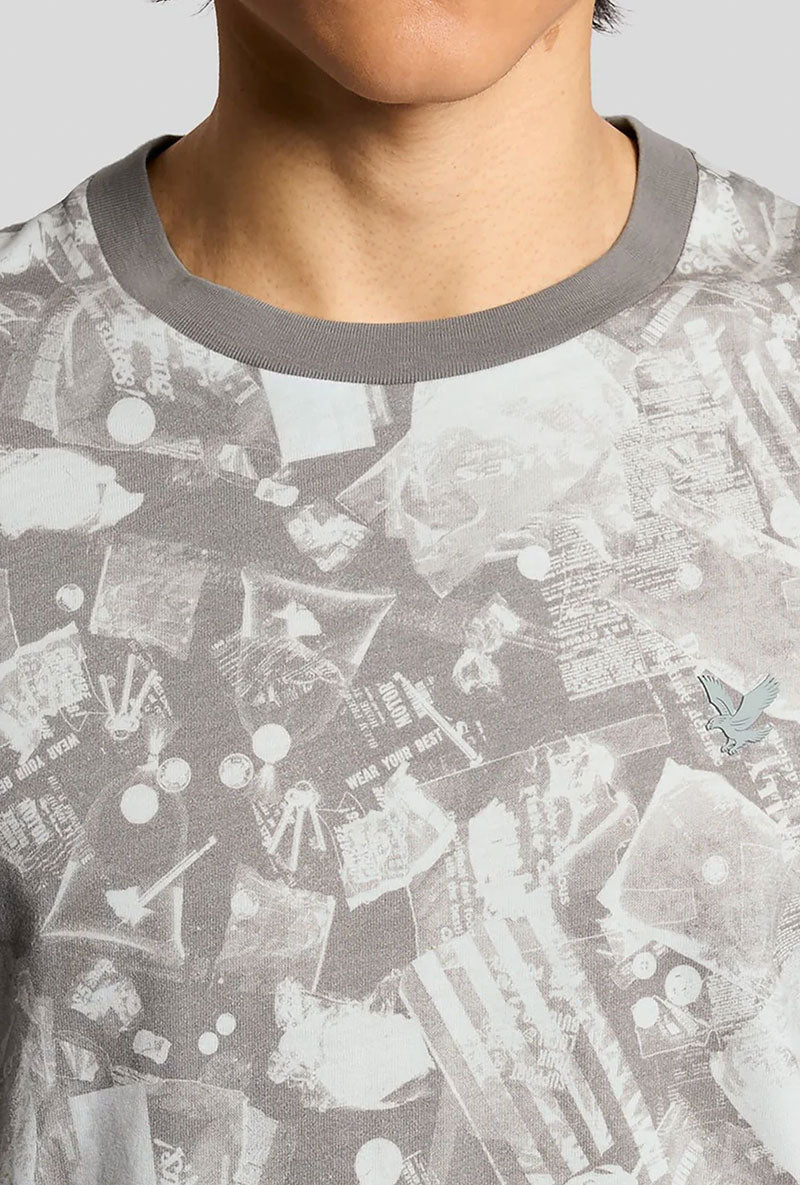 Detail image of Industrial print t in grey, by brand Lyle and scott