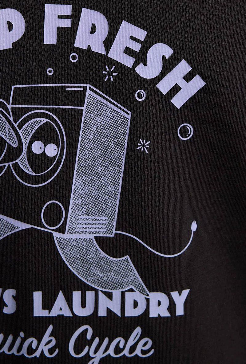 Detail image of Keep fresh graphic t in navy, by brand Lyle and scott