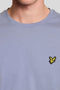 Detail image of the Plain logo tshirt in blue, by brand Lyle and scott