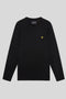 Front image of the Plain ls tshirt in black, by brand Lyle and scott
