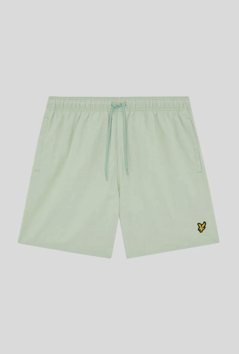 Front image of Plain swimshorts in sage, by brand Lyle and scott