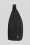 Front image of Sling bag in black, by brand Lyle and scott