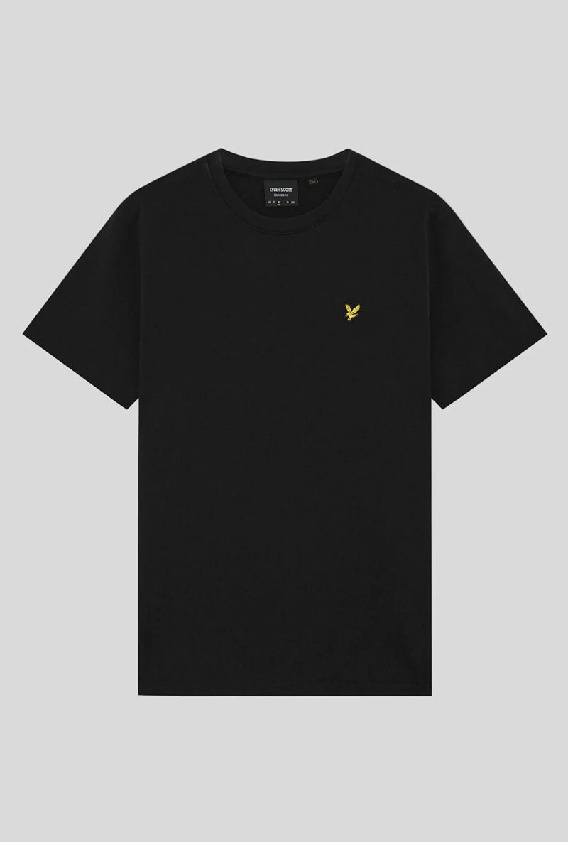 Front image of Soundscapes graphic tshirt in black, by brand Lyle and scott