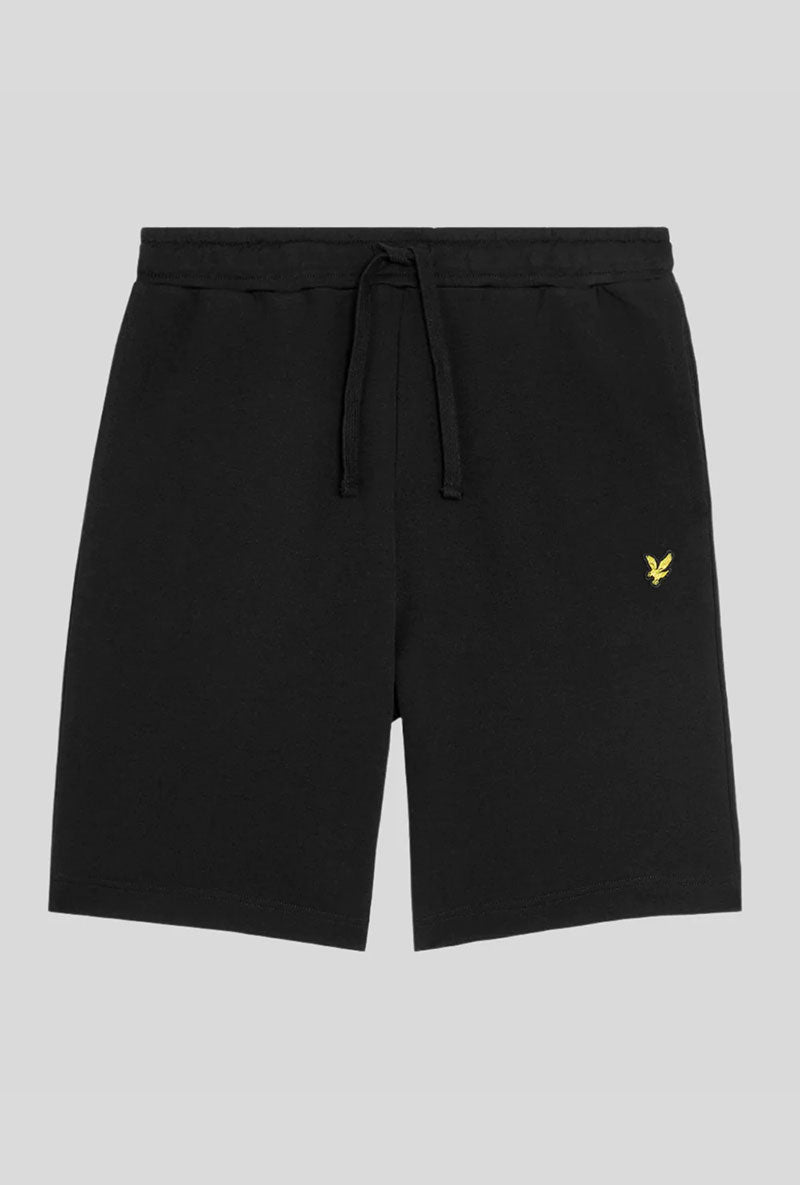 Front image of Sweat shorts in black, by brand Lyle and scott
