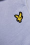 Logo detail image of the Sweat shorts in blue, by brand Lyle and scott