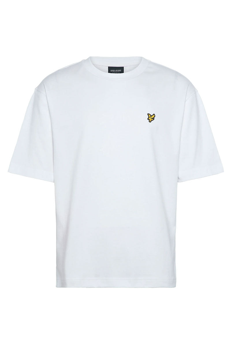 Front image of Ultra soft tshirt in white, by brand Lyle and scott