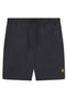 Front image of Lyle and scott plain swimshorts in black, by brand Lyle and scott
