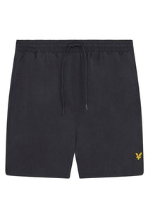 Front image of the Lyle and scott plain swimshorts in black, by brand Lyle and scott