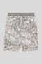 Front image of the Industrial print sweat shorts in grey, by brand Lyle and scott