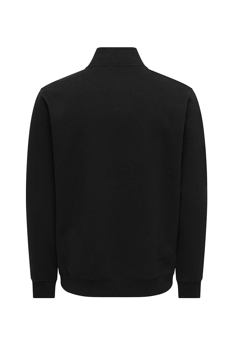 Back image of Dawson half zip sweatshirt in black, by brand Only